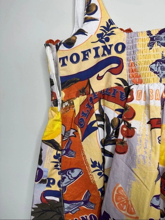 MAEVE Anthropologie Colorful Fruit Print Sundress with Bow - Picture 5 of 12